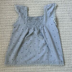 Peek girls gray smocked top with heart print